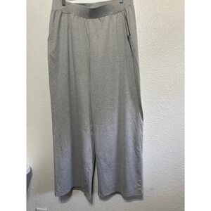 PNAEONG Womens Heather Gray Wide Leg Lounge Pants XL Elastic Waist Pockets